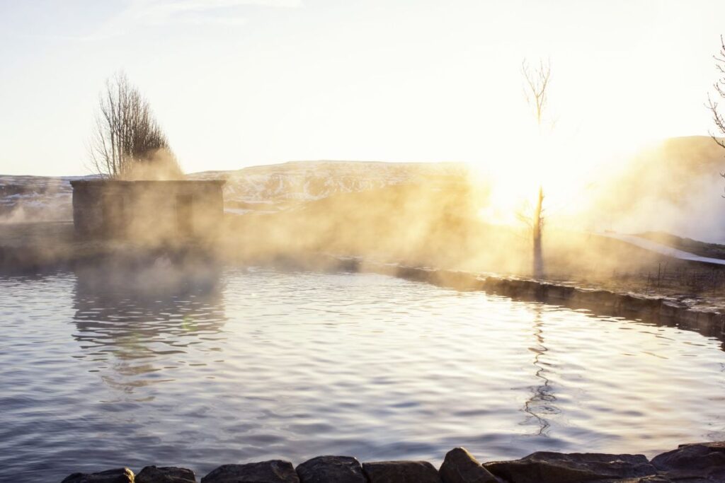 Secret lagoon in iceland