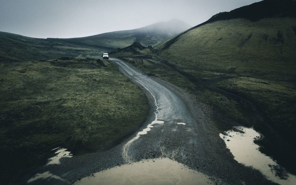 Mountain road in Iceland