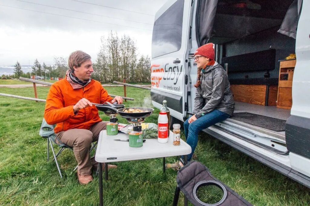 two people camping