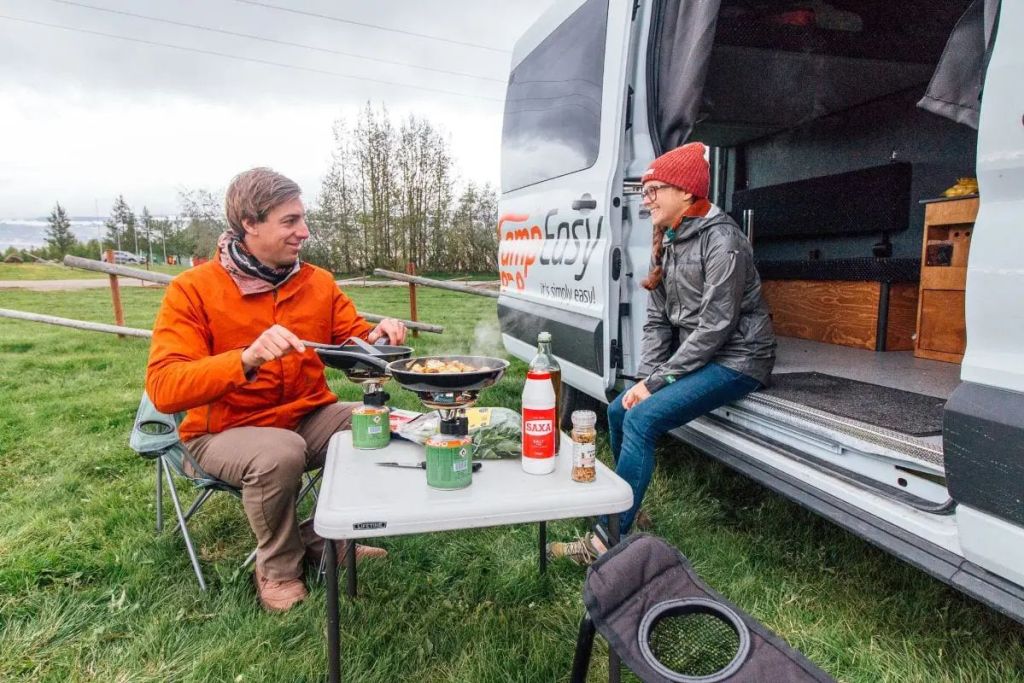 two people camping