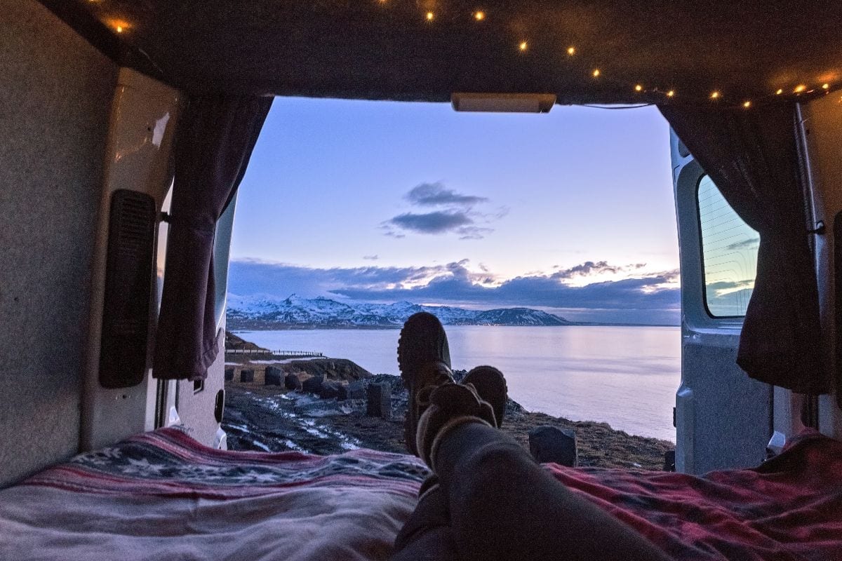 camping with rear door open