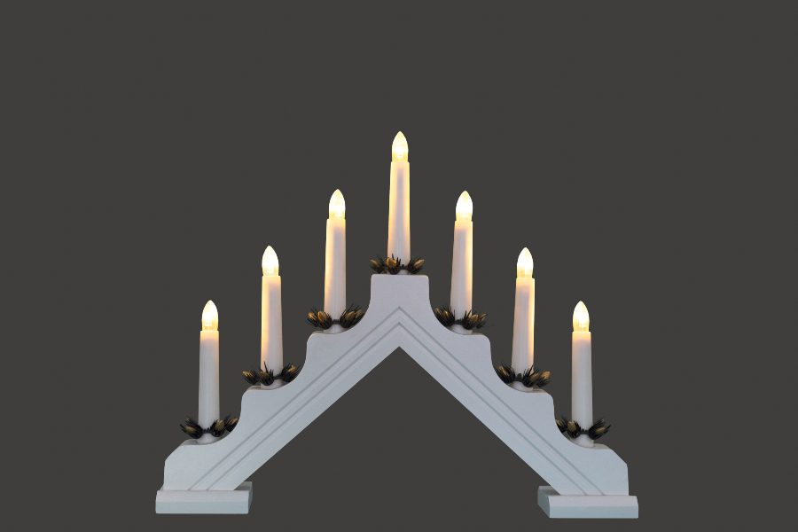 Christmas candlestick with seven candles.