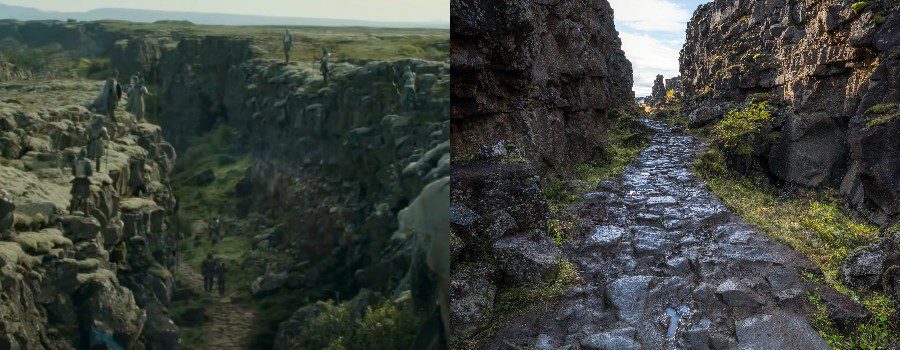 Þingvellir National Park, path between two tectonic plates, Bloody Gate