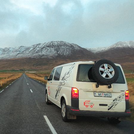 A campervan on the road