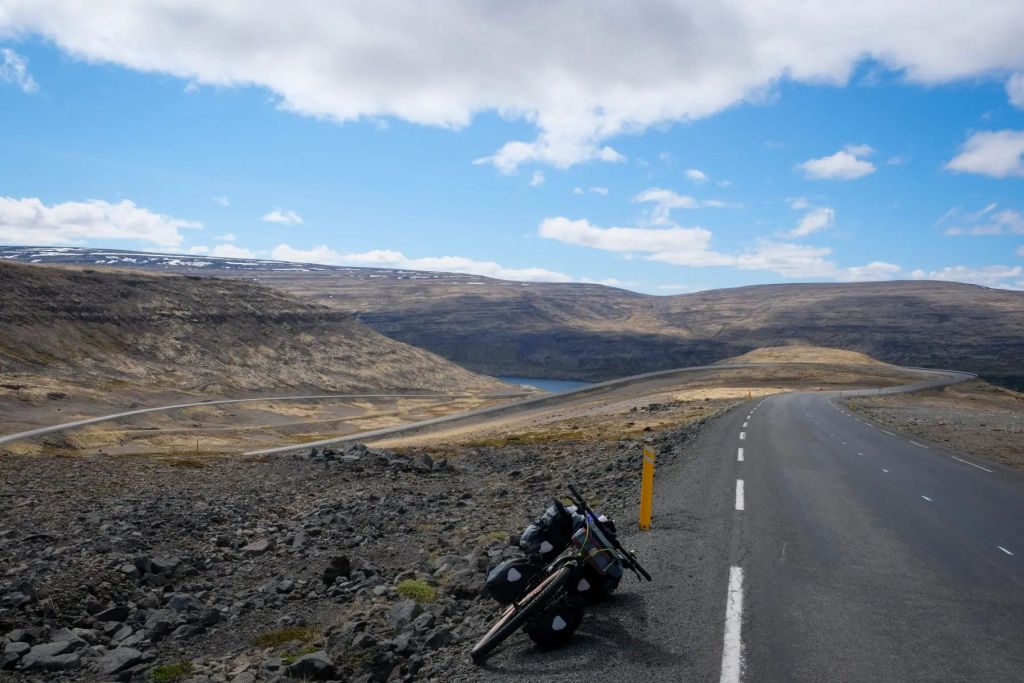 Bike on an empty road.