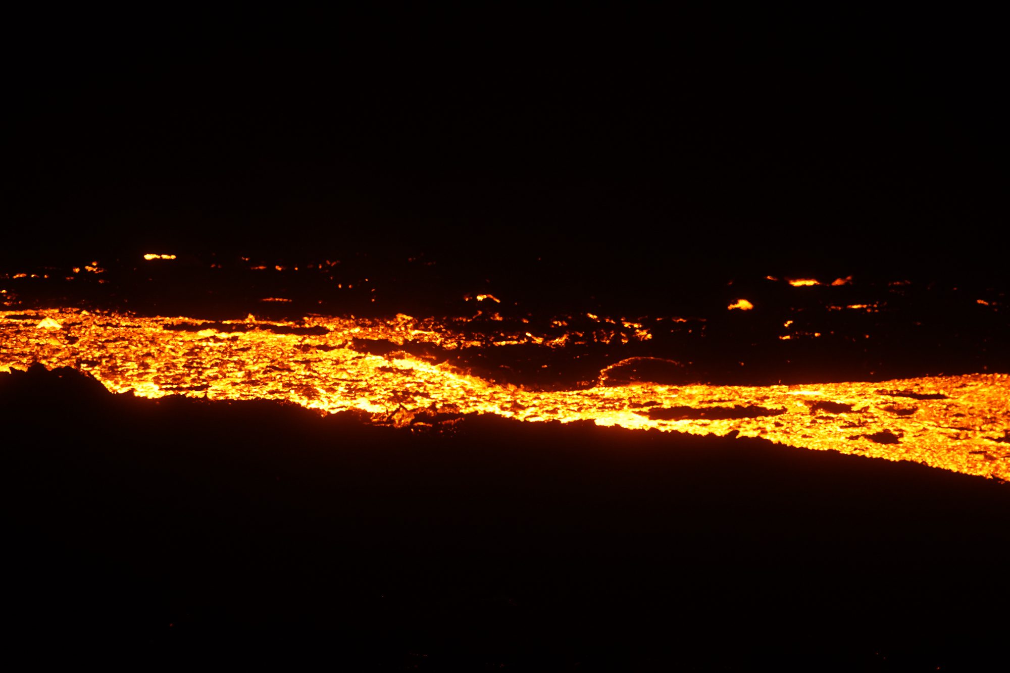 Burning lava river
