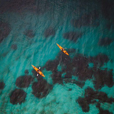 2 kayaks on the water