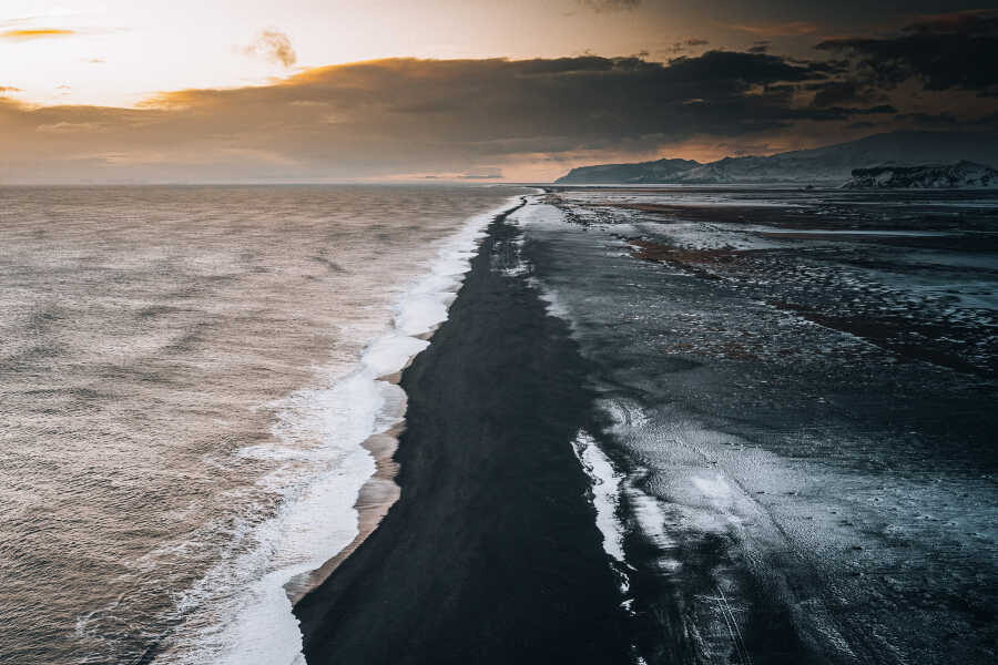 Black sand beach