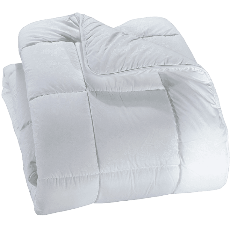 White folded duvet