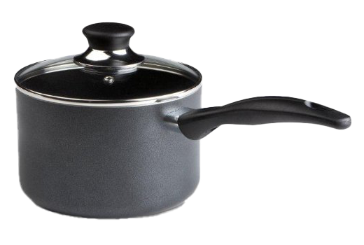 Black pot with a lid
