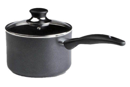 Black pot with a lid