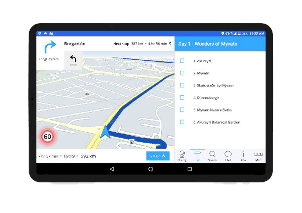Tablet with navigation
