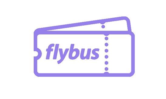 Violet icon of "flybus" tickets
