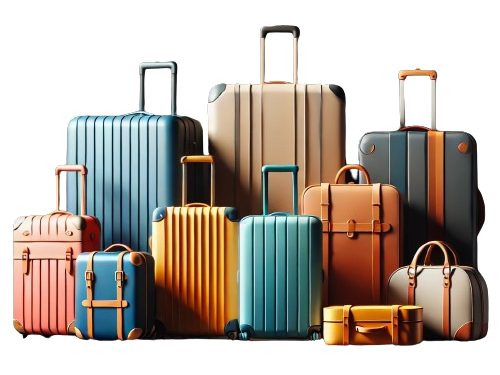 Bunch of the luggage representing the possibility to leave empty luggage