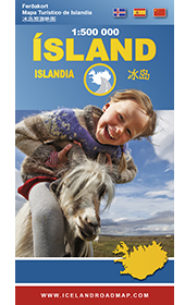 Map of Iceland in scale 1:500000