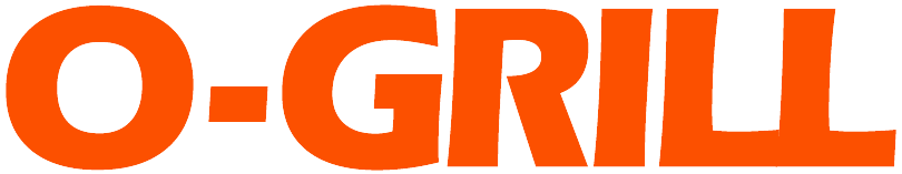 Bold orange logo of "O-GRILL" with a modern, clean design, ideal for a grilling brand or barbecue product.