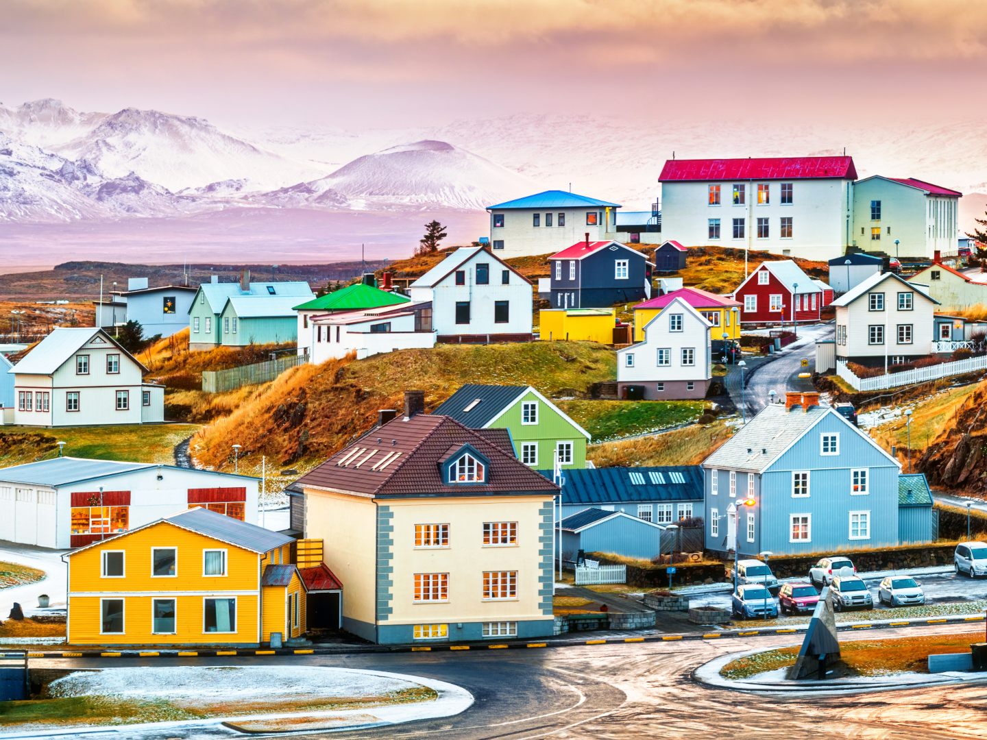 Stykkisholmur colorful icelandic houses. Stykkisholmur is a town situated in the western part of Iceland, in the northern part of the Saefellsnes peninsula