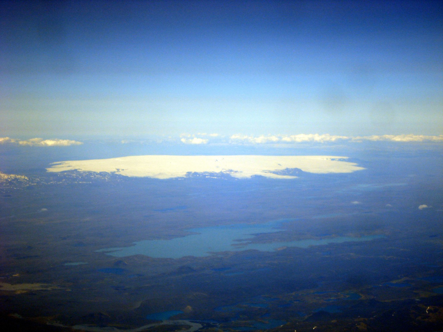 Aerial view on Hofsjokull glacier in Iceland